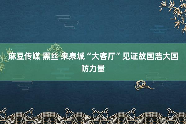 麻豆传媒 黑丝 来泉城“大客厅”见证故国浩大国防力量