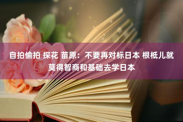 自拍偷拍 探花 苗原：不要再对标日本 根柢儿就莫得智商和基础去学日本