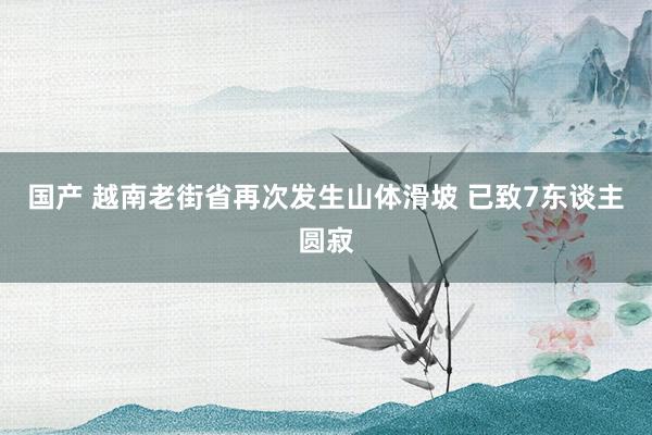 国产 越南老街省再次发生山体滑坡 已致7东谈主圆寂