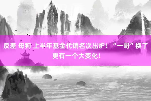 反差 母狗 上半年基金代销名次出炉！“一哥”换了 更有一个大变化！