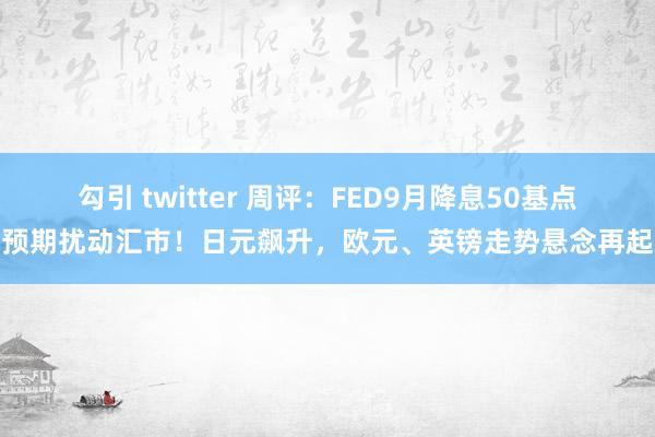 勾引 twitter 周评：FED9月降息50基点预期扰动汇市！日元飙升，欧元、英镑走势悬念再起