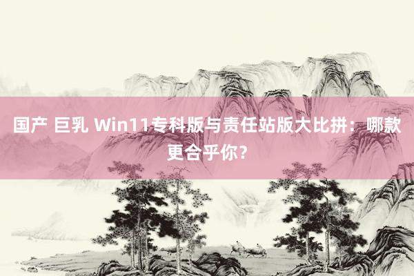 国产 巨乳 Win11专科版与责任站版大比拼：哪款更合乎你？