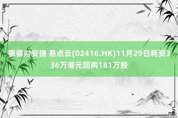 狠狠射安捷 易点云(02416.HK)11月29日耗资336万港元回购181万股