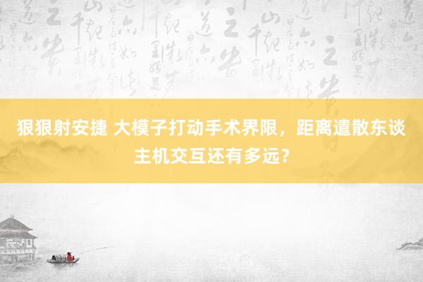 狠狠射安捷 大模子打动手术界限，距离遣散东谈主机交互还有多远？