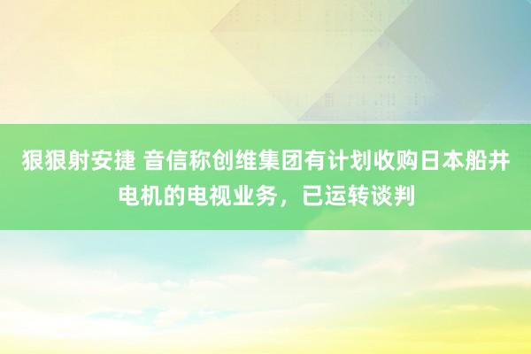 狠狠射安捷 音信称创维集团有计划收购日本船井电机的电视业务，已运转谈判