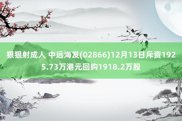 狠狠射成人 中远海发(02866)12月13日斥资1925.73万港元回购1918.2万股