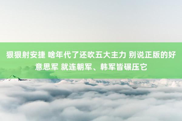 狠狠射安捷 啥年代了还吹五大主力 别说正版的好意思军 就连朝军、韩军皆碾压它