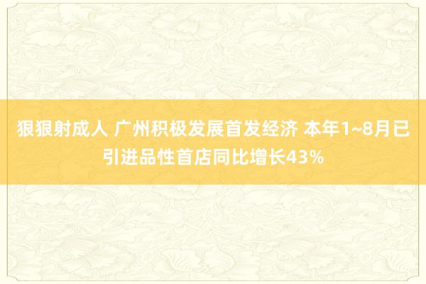 狠狠射成人 广州积极发展首发经济 本年1~8月已引进品性首店同比增长43%