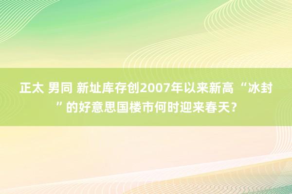 正太 男同 新址库存创2007年以来新高 “冰封”的好意思国楼市何时迎来春天？