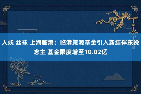 人妖 丝袜 上海临港：临港策源基金引入新结伴东说念主 基金限度增至10.02亿