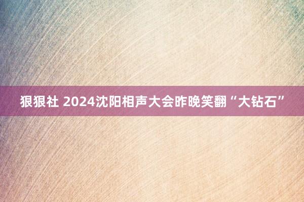 狠狠社 2024沈阳相声大会昨晚笑翻“大钻石”