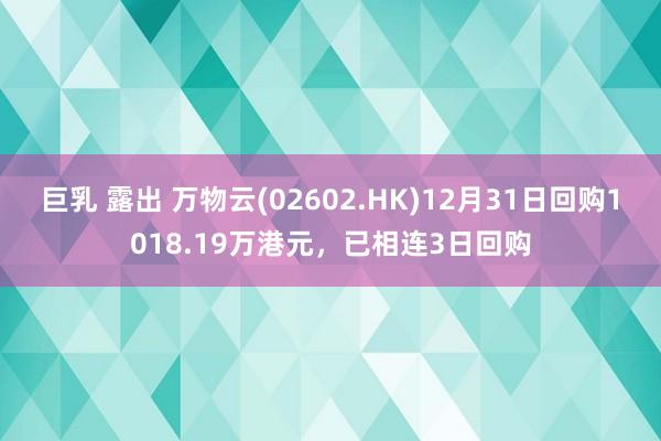 巨乳 露出 万物云(02602.HK)12月31日回购1018.19万港元，已相连3日回购