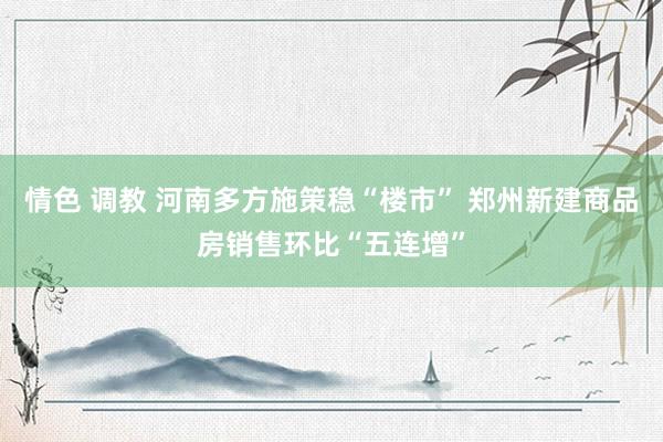 情色 调教 河南多方施策稳“楼市” 郑州新建商品房销售环比“五连增”