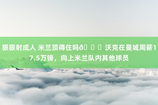 狠狠射成人 米兰顶得住吗😟沃克在曼城周薪17.5万镑，向上米兰队内其他球员