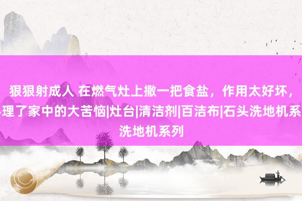 狠狠射成人 在燃气灶上撒一把食盐，作用太好坏，料理了家中的大苦恼|灶台|清洁剂|百洁布|石头洗地机系列